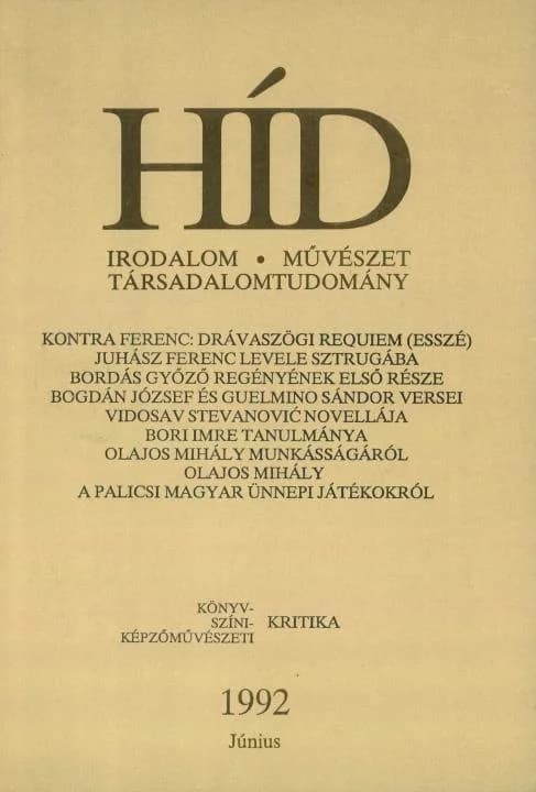 Híd, 56. évf. 1992. június. 6. sz. 429–524. oldal