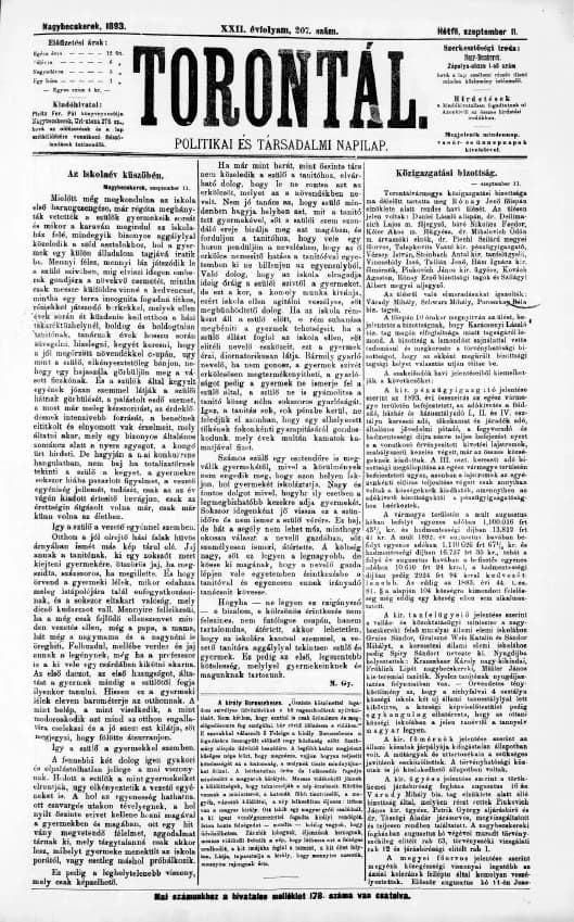 Torontál, 22. évf. 1893. szeptember 11. 207. sz.