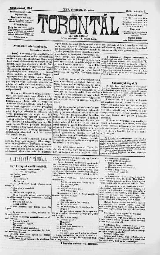Torontál, 25. évf. 1896. március 2. 51. sz.