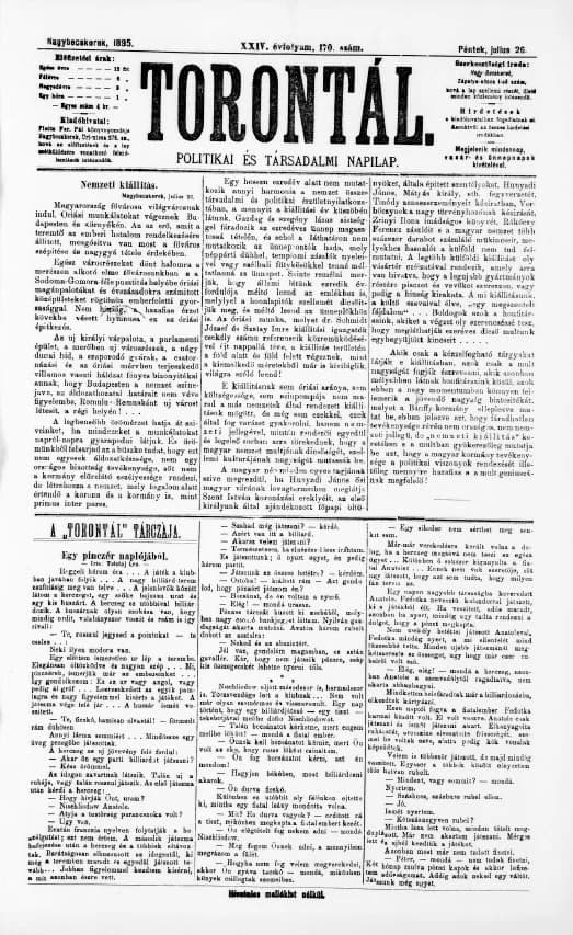 Torontál, 24. évf. 1895. július 26. 170. sz.