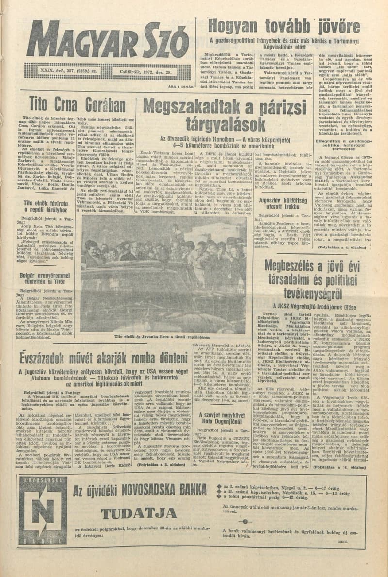 Magyar Szó, 29. évf. 1972. december 28. 357. sz. 1–16. oldal