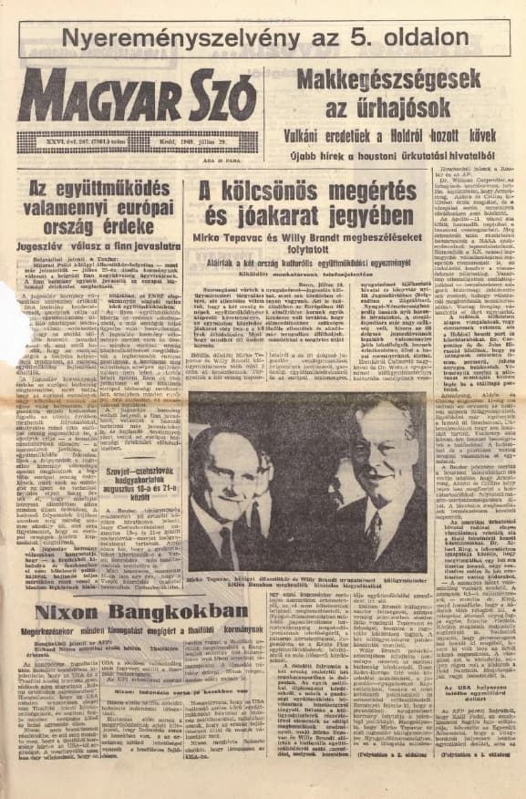 Magyar Szó, 26. évf. 1969. július 29. 207. sz. 1–14. oldal