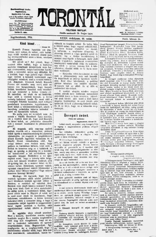 Torontál, 35. évf. 1906. február 26. 46. sz.