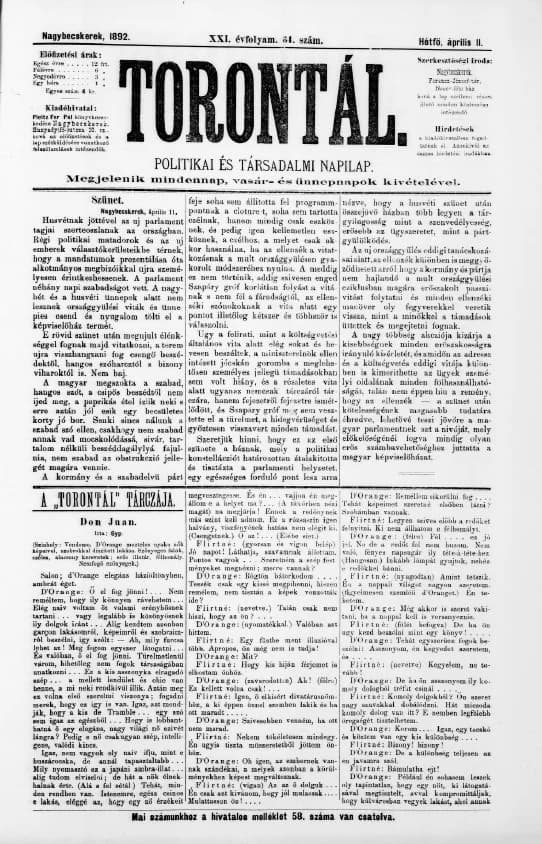 Torontál, 21. évf. 1892. április 11. 64. sz.