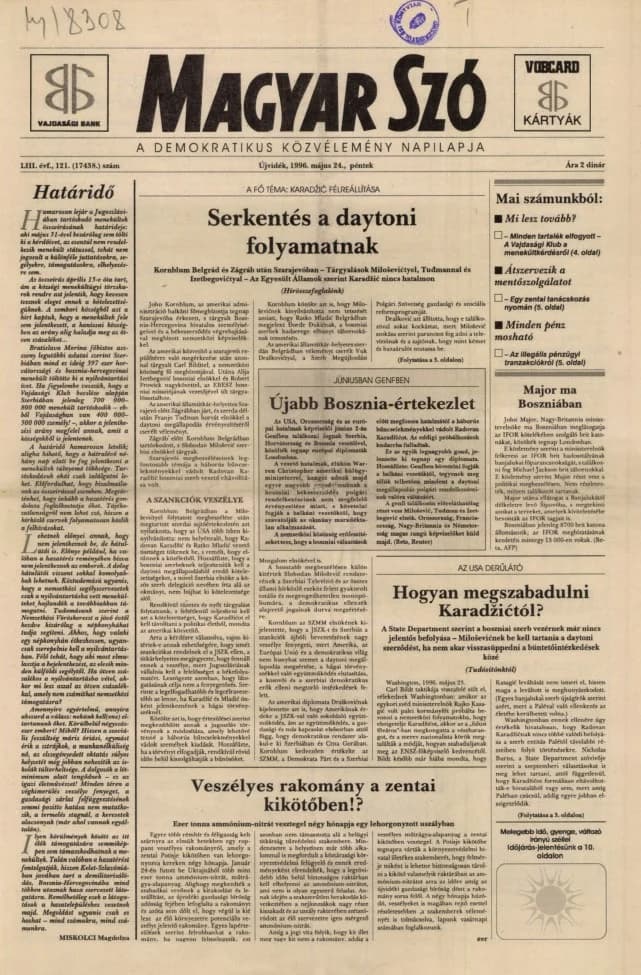 Magyar Szó, 53. évf. 1996. május 24. 121. sz.
