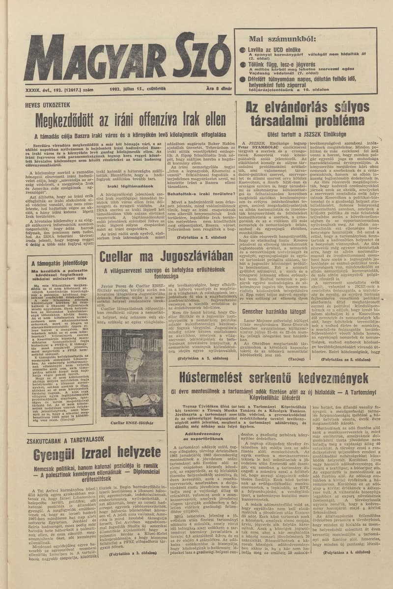 Magyar Szó, 39. évf. 1982. július 15. 192. sz. 1–20. oldal