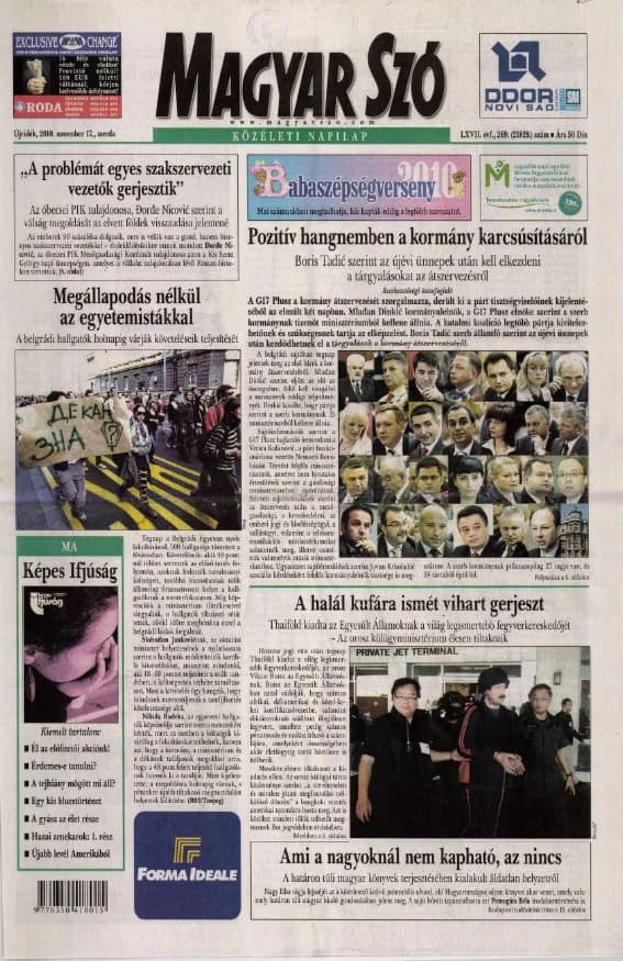 Magyar Szó, 67. évf. 2010. november 17. 269. sz. 1–20. oldal