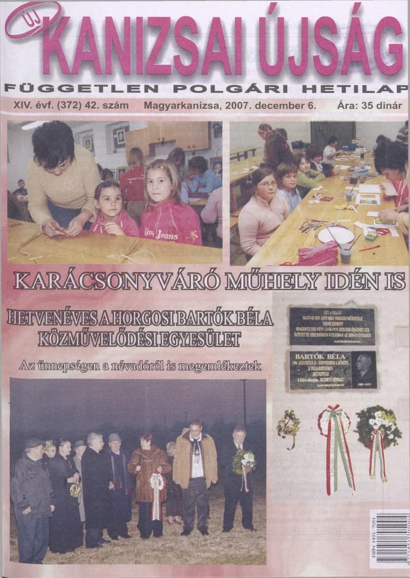 Új Kanizsai Újság, 14. évf. 2007. december 6. 42. sz.