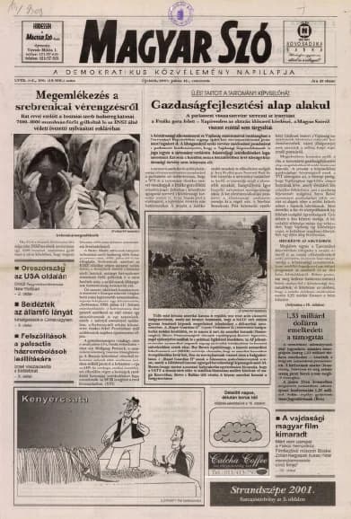 Magyar Szó, 58. évf. 2001. július 12. 160. sz. 1–16. oldal