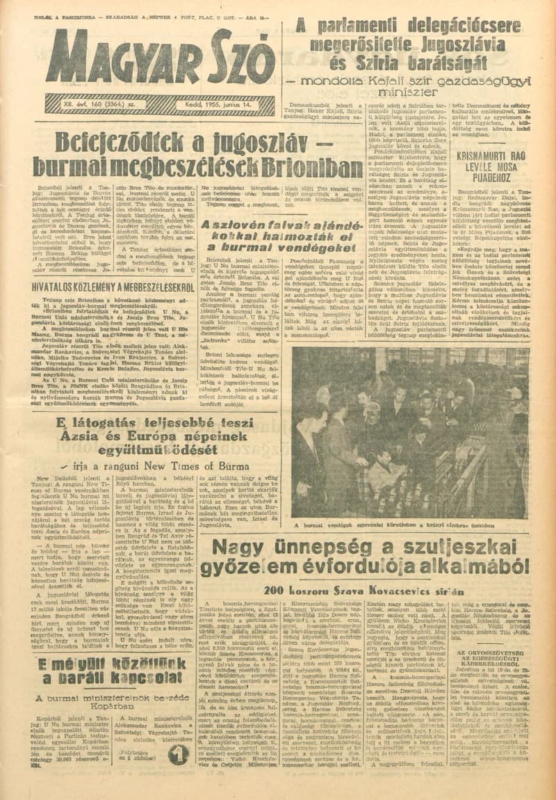 Magyar Szó, 12. évf. 1955. június 14. 160. sz. 1–8. oldal