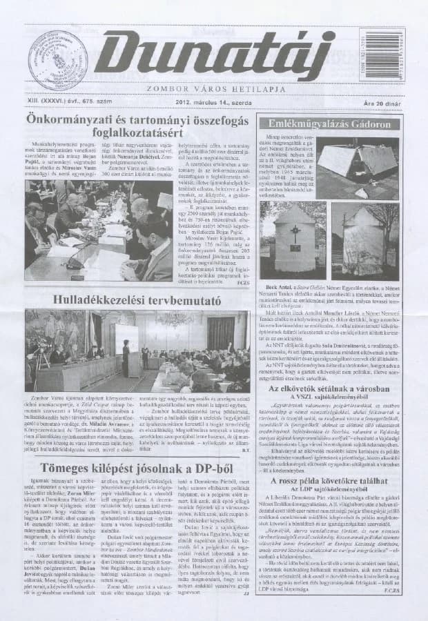 Dunatáj, 14. évf. 2012. március 14. 675. sz.