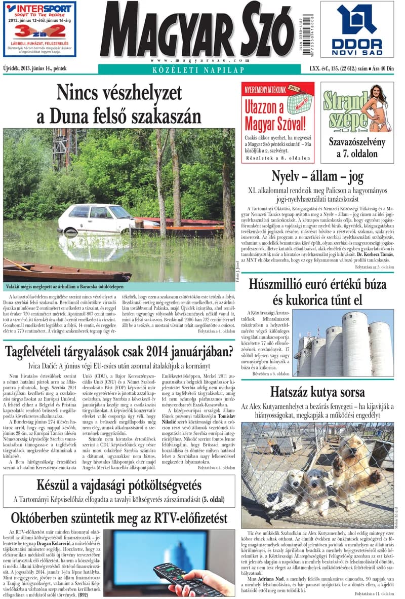 Magyar Szó, 70. évf. 2013. június 14. 135. sz. 1–20. oldal