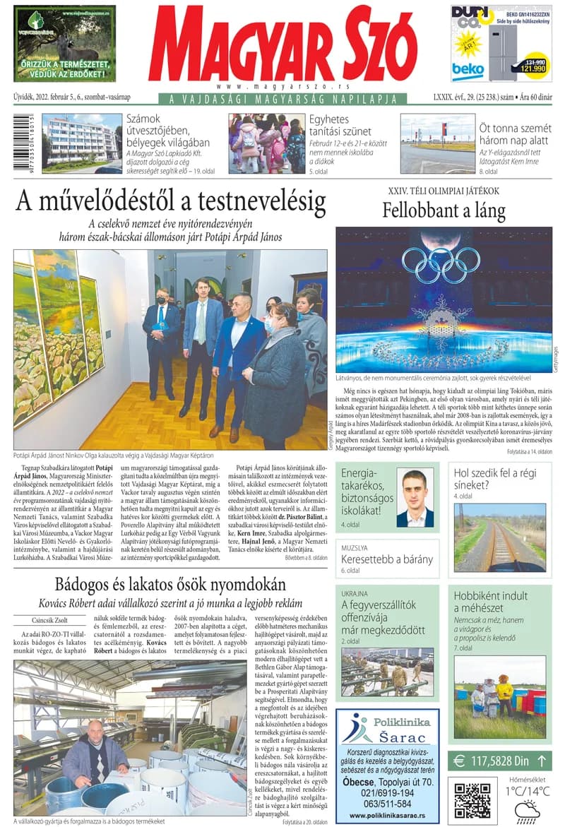 Magyar Szó, 79. évf. 2022. február 5. – 6. 29. sz. 1–32. oldal