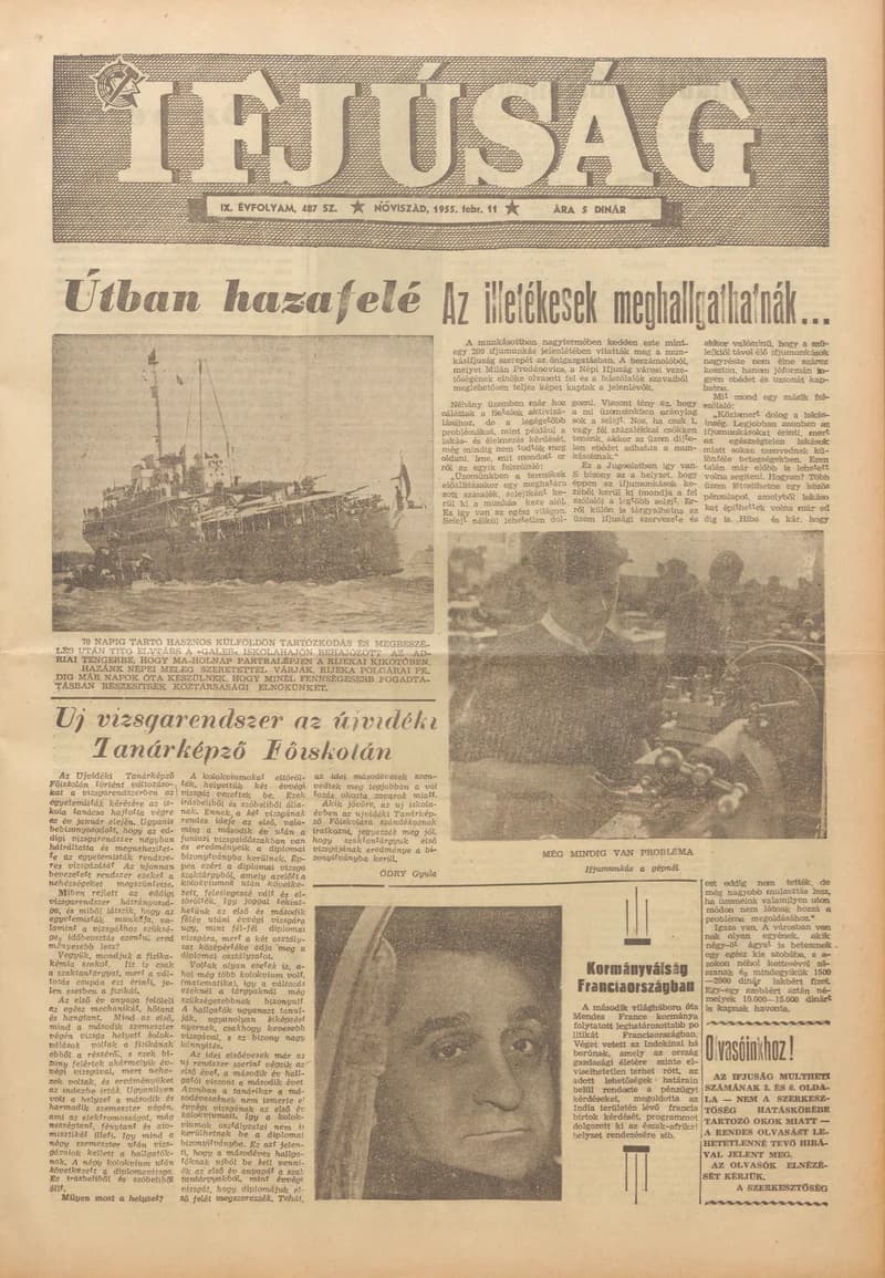 Ifjúság, 11. évf. 1955. február 11. 487. sz.