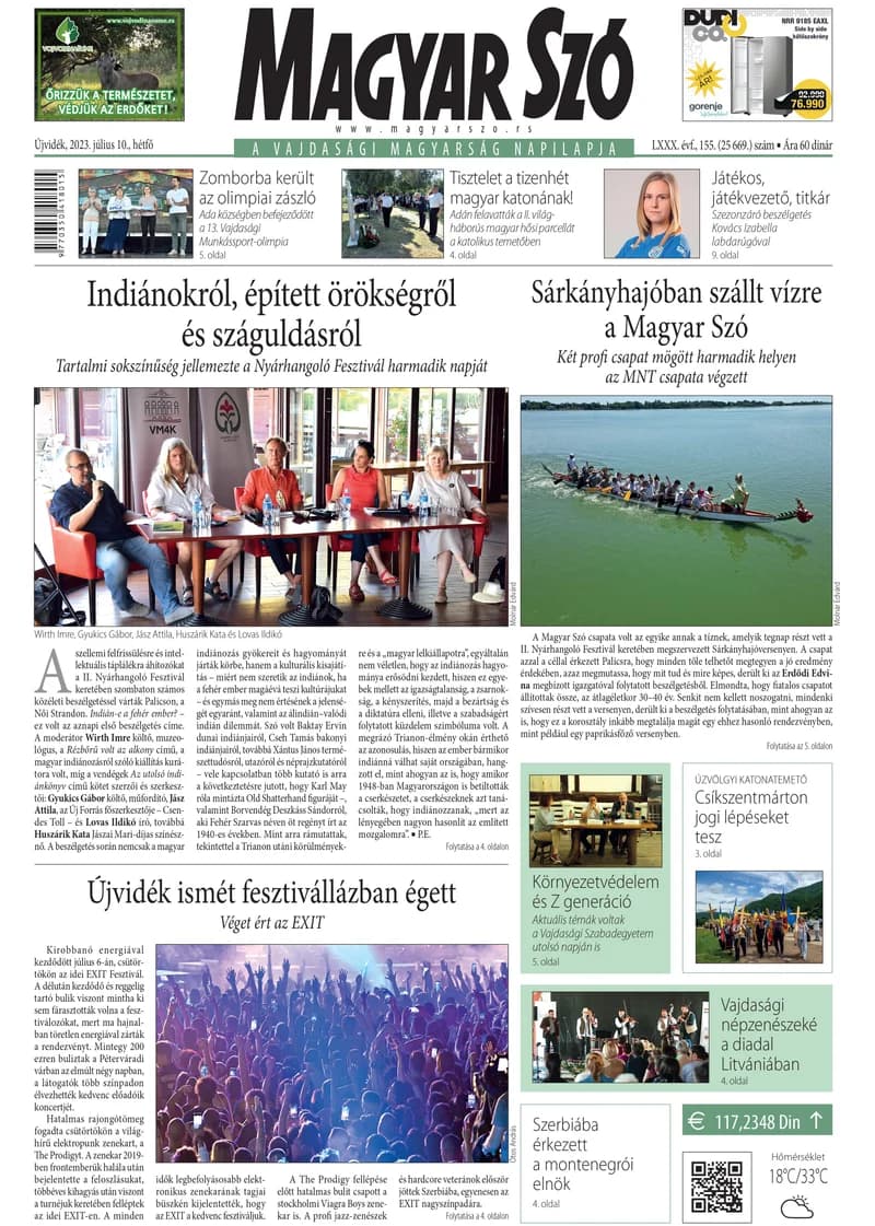 Magyar Szó, 80. évf. 2023. július 10. 155. sz. 1–16. oldal