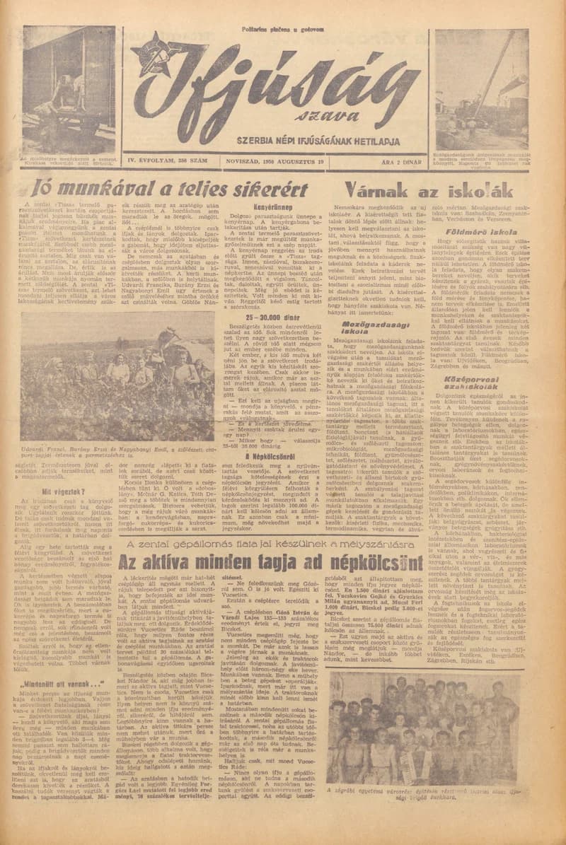 Ifjúság Szava, 6. évf. 1950. augusztus 19. 258. sz.