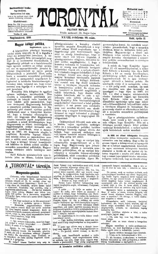 Torontál, 28. évf. 1899. április 18. 88. sz.