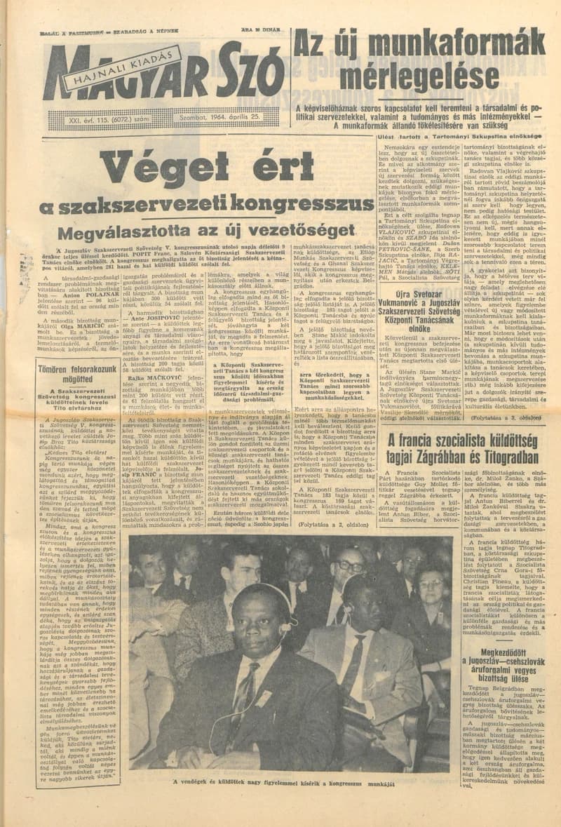 Magyar Szó, 21. évf. 1964. április 25. 115. sz. 1–12. oldal