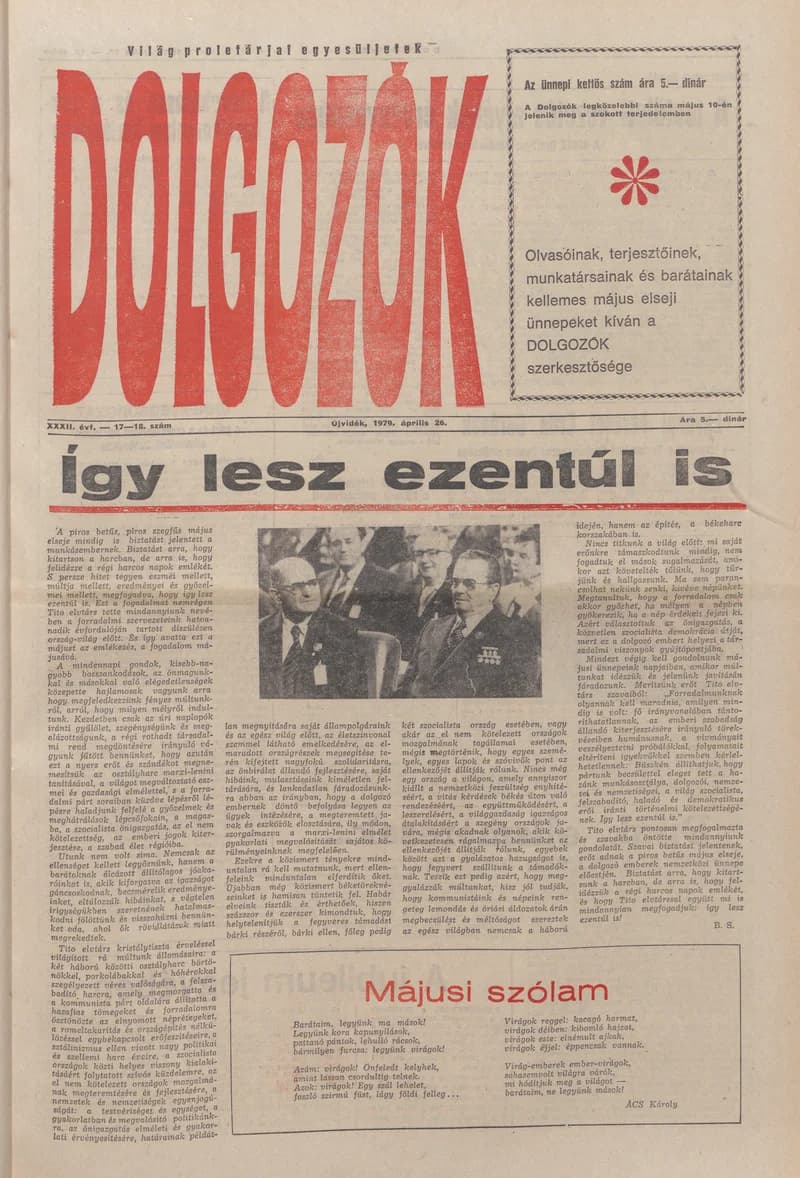 Dolgozók, 33. évf. 1979. április 26. 17–18. sz.