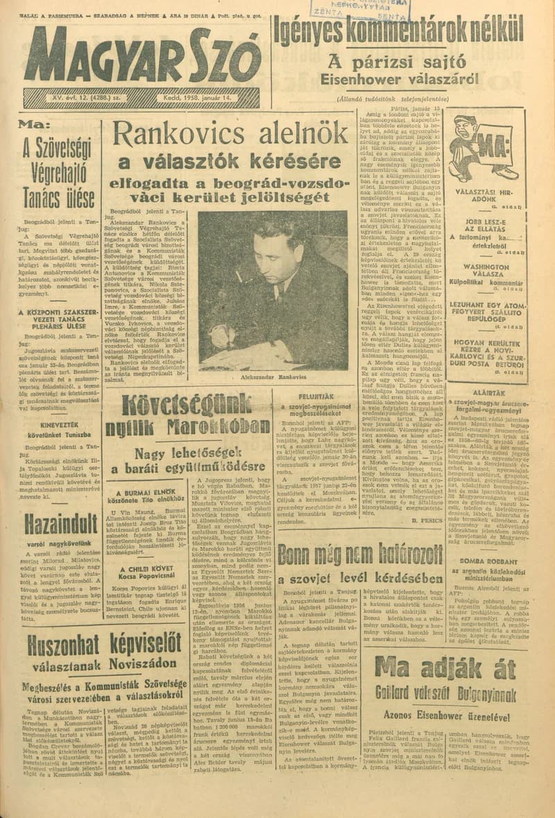 Magyar Szó, 15. évf. 1958. január 14. 12. sz. 1–10. oldal