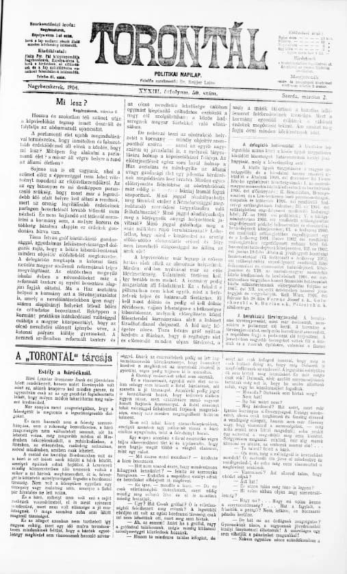 Torontál, 33. évf. 1904. március 2. 50. sz.