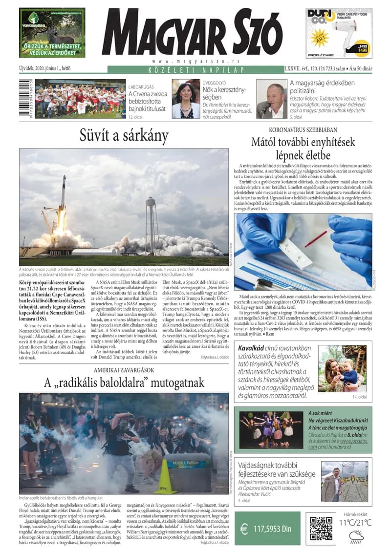 Magyar Szó, 77. évf. 2020. június 1. 120. sz. 1–20. oldal