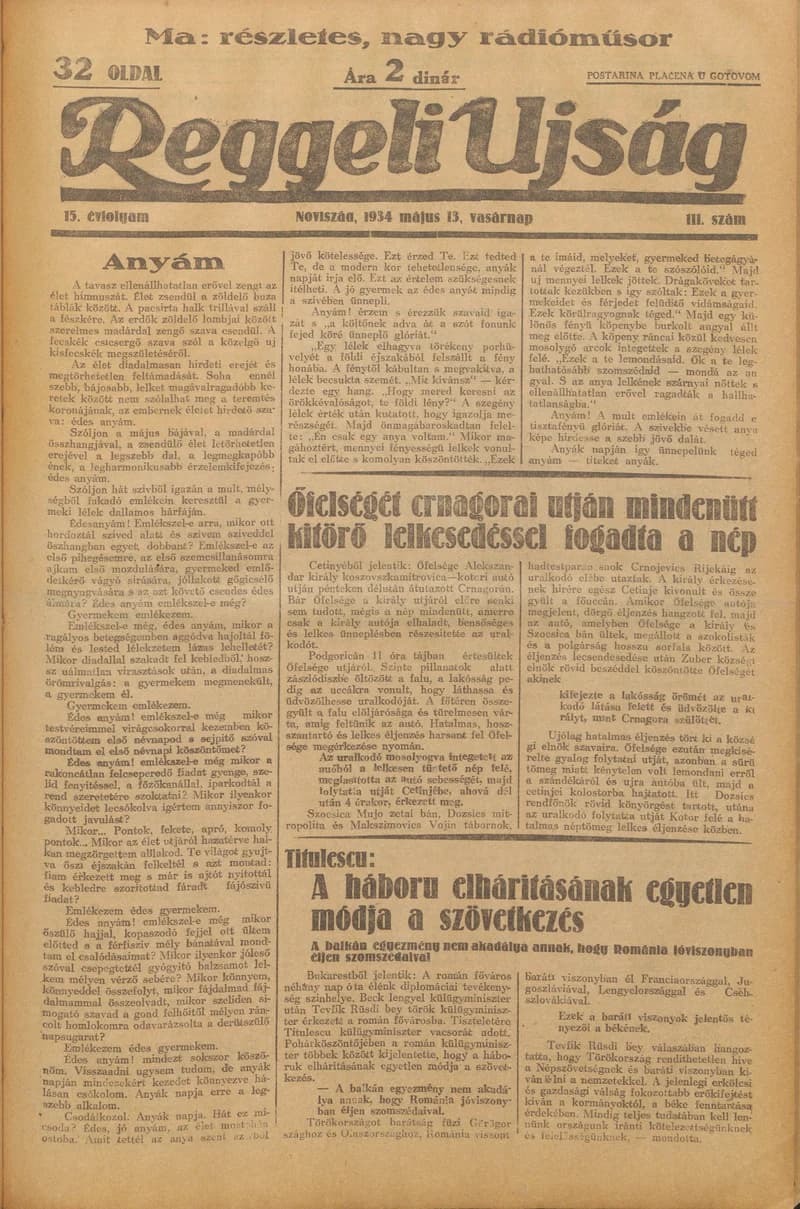 Reggeli Újság, 15. évf. 1932. május 13. 111. sz.