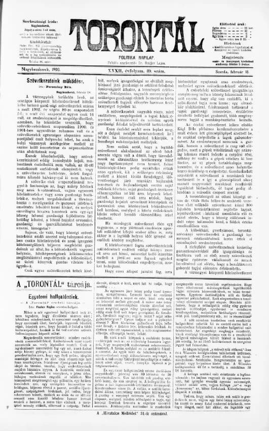 Torontál, 32. évf. 1903. február 18. 39. sz.