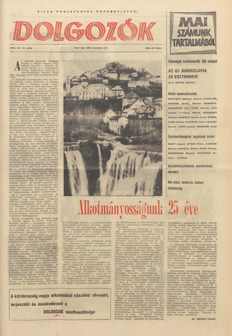 Dolgozók, 22. évf. 1968. november 29. 48. sz.