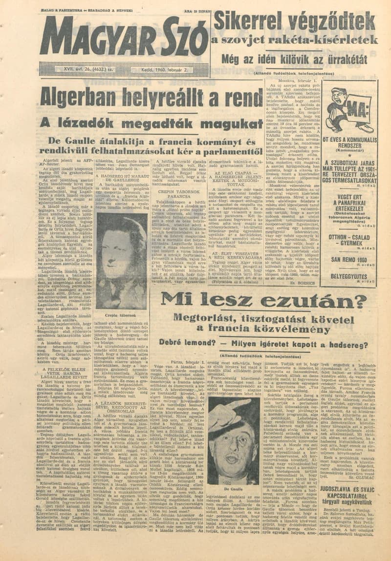 Magyar Szó, 17. évf. 1960. február 2. 26. sz. 1–22. oldal