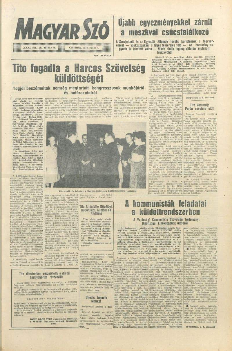 Magyar Szó, 31. évf. 1974. július 4. 181. sz. 1–20. oldal