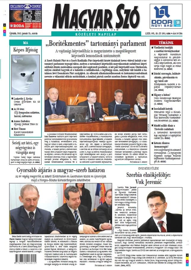 Magyar Szó, 69. évf. 2012. január 25. 18. sz. 11–20. oldal