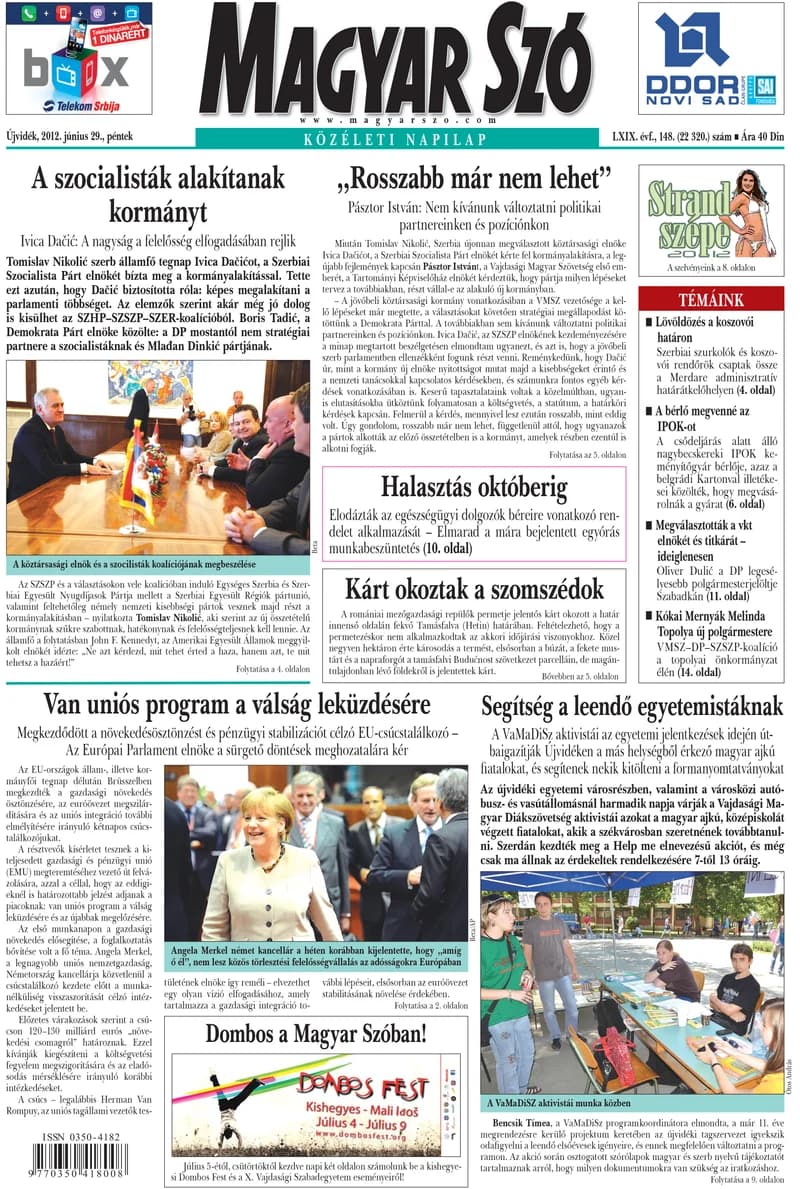 Magyar Szó, 69. évf. 2012. június 29. 148. sz. 1–20. oldal