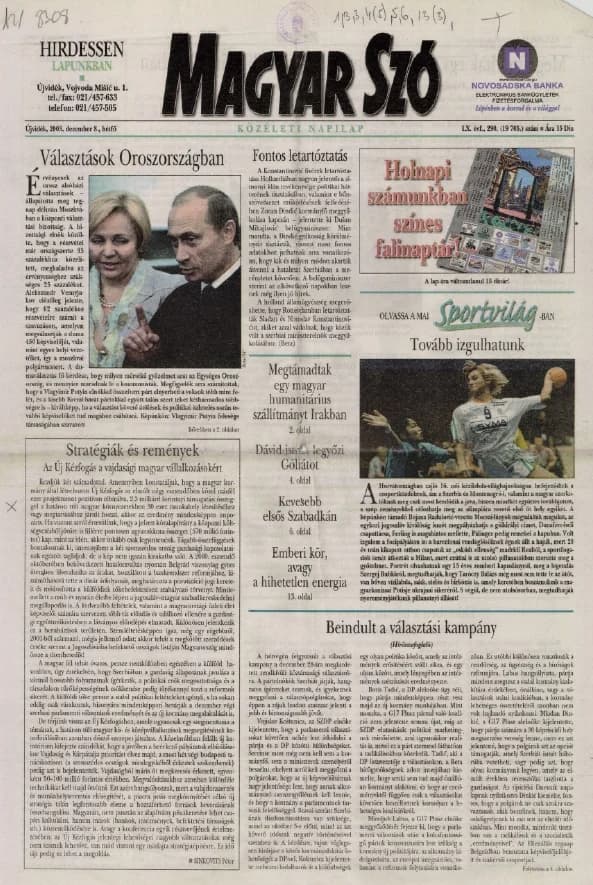Magyar Szó, 60. évf. 2003. december 8. 290. sz. 1–16. oldal