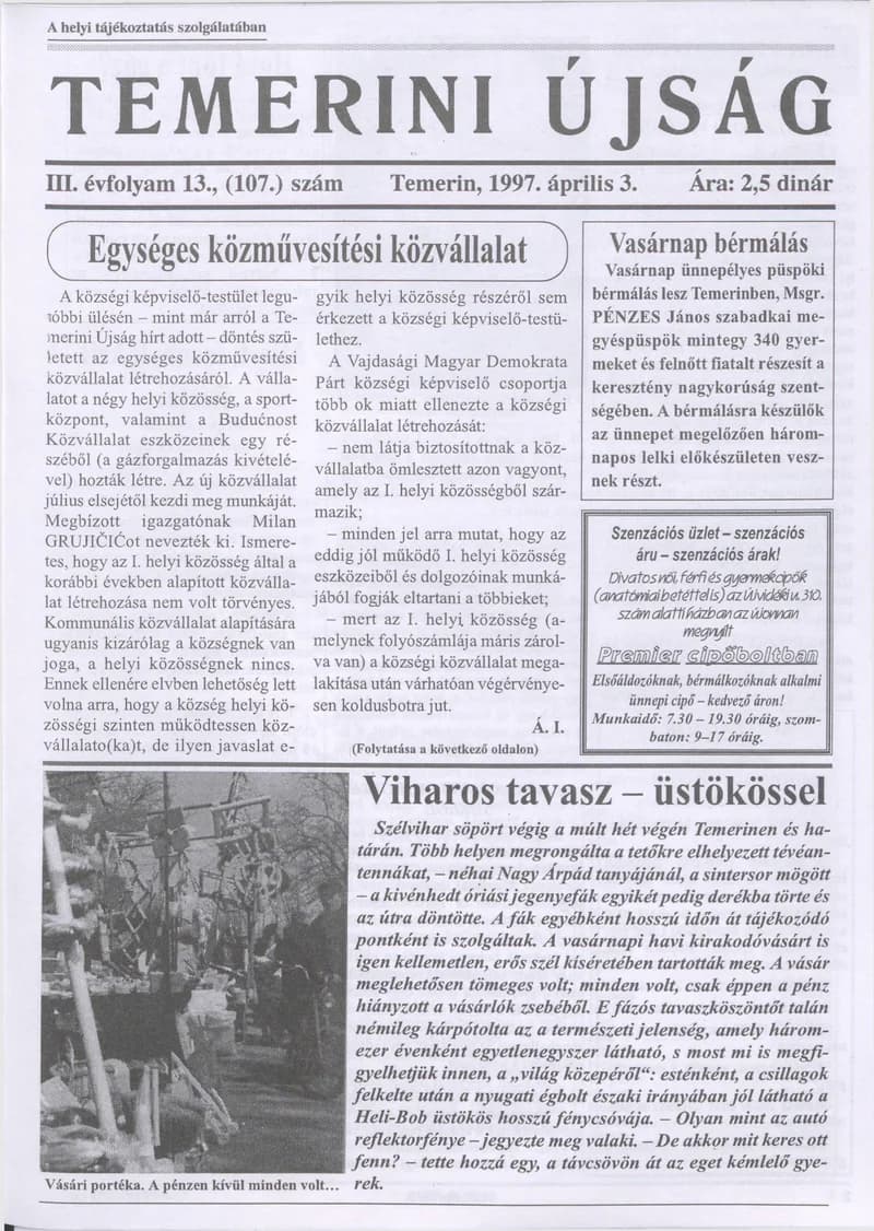 Temerini Újság, 3. évf. 1997. április 3. 13. sz.