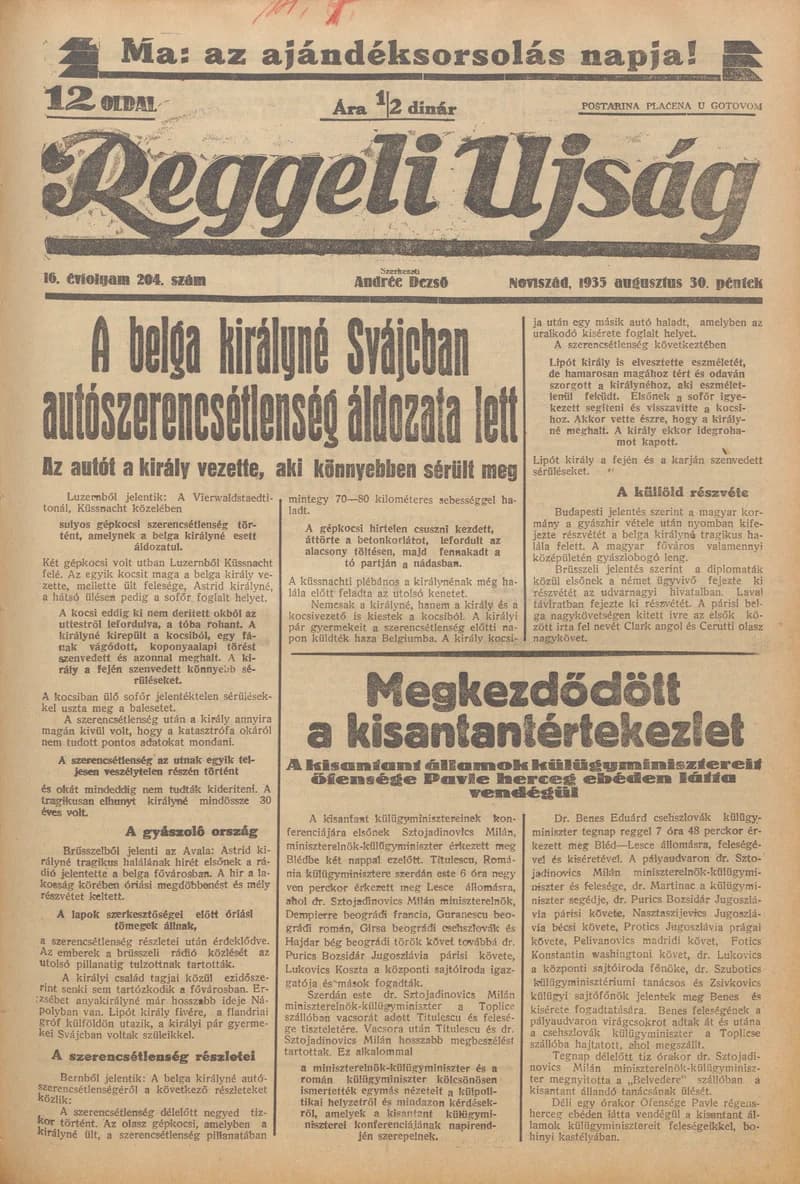 Reggeli Újság, 16. évf. 1935. augusztus 30. 204. sz.