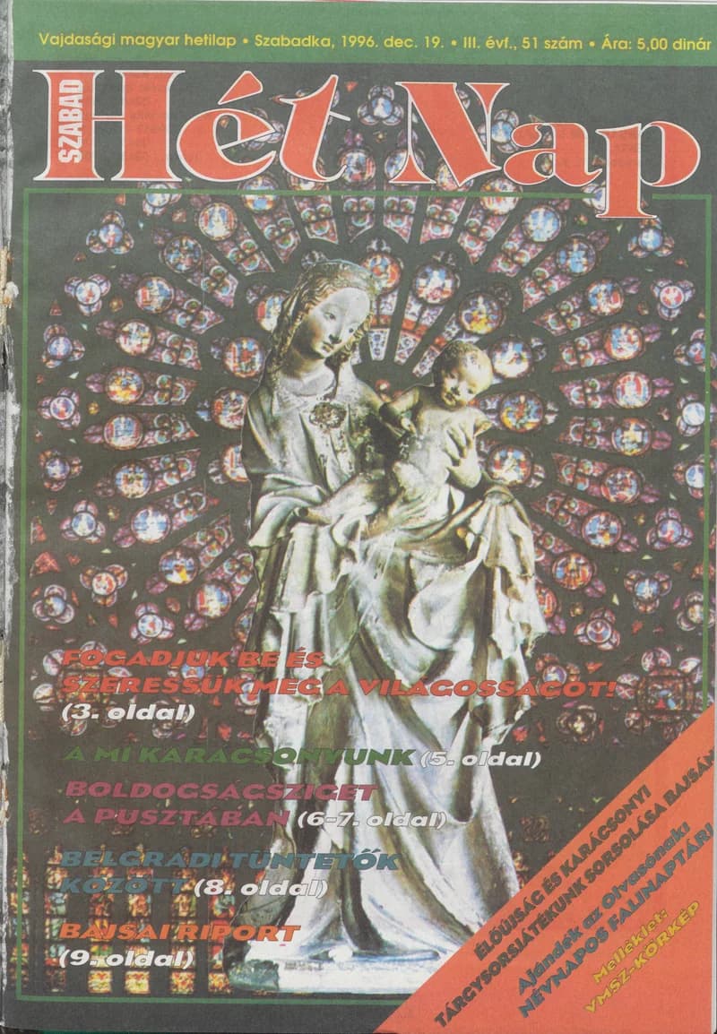 Szabad Hét Nap, 3. évf. 1996. december 19. 51. sz.