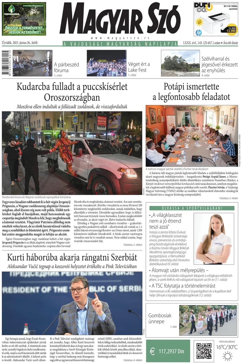 Magyar Szó, 80. évf. 2023. június 26. 143. sz. 1–16. oldal
