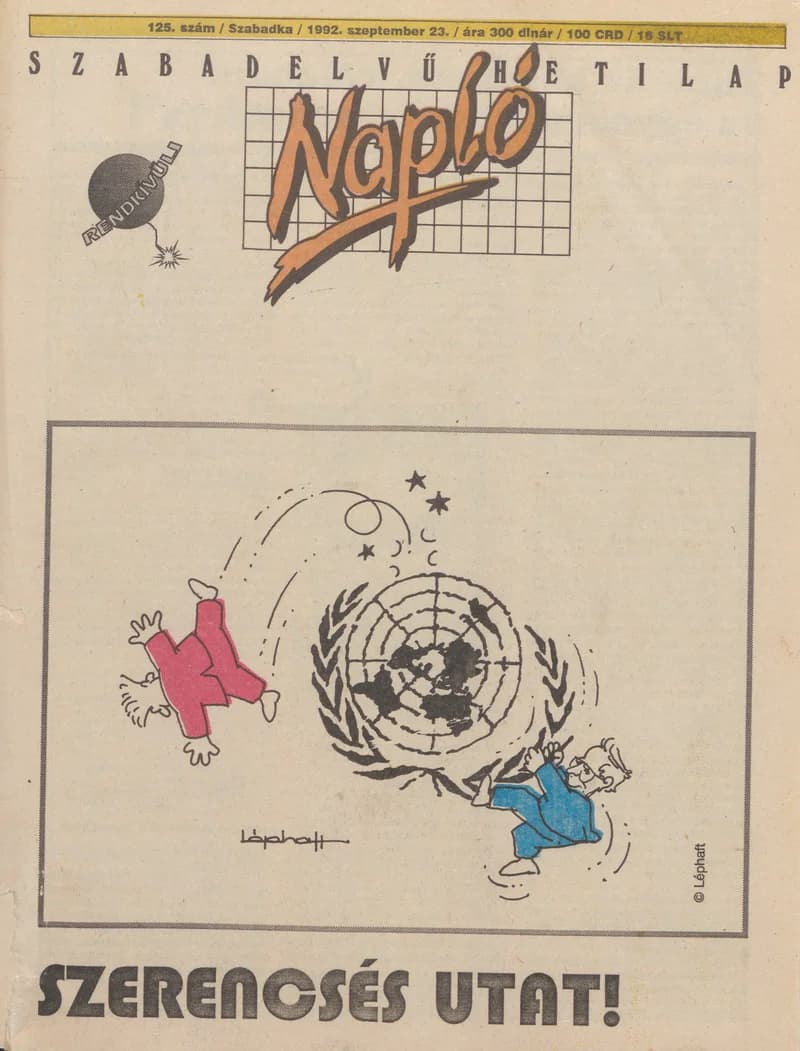 Napló - Szabadelvű hetilap, 3. évf. 1992. szeptember 23. 125. sz.