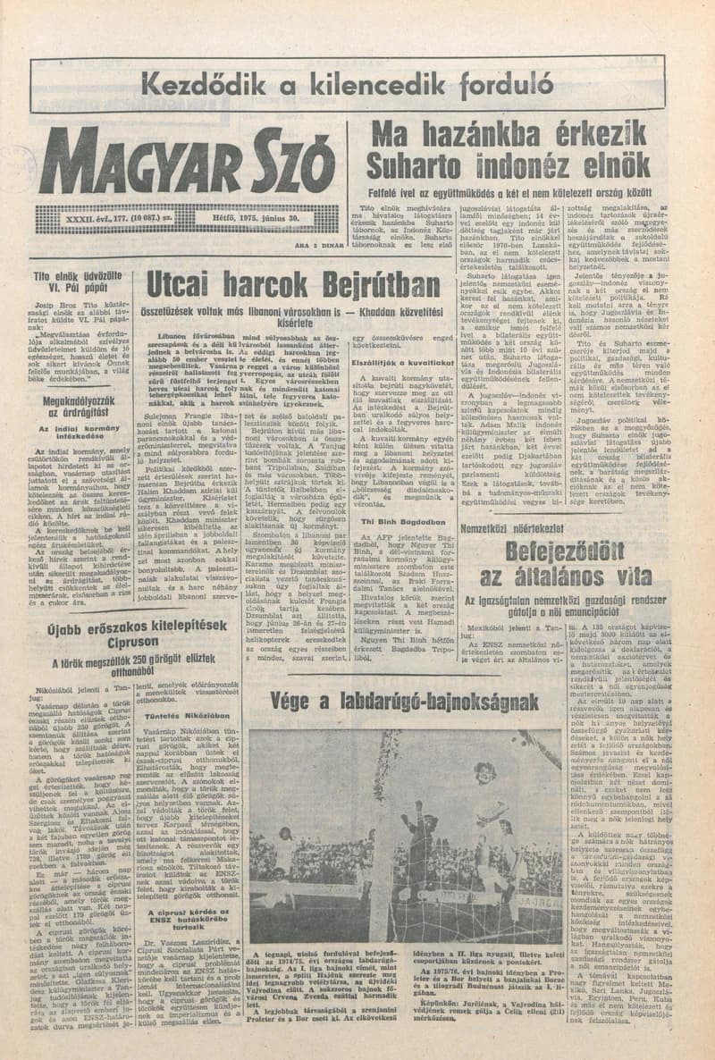 Magyar Szó, 32. évf. 1975. június 30. 177. sz.