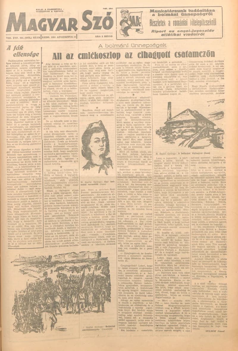 Magyar Szó, 8. évf. 1951. augusztus 28. 204. sz. 1–4. oldal