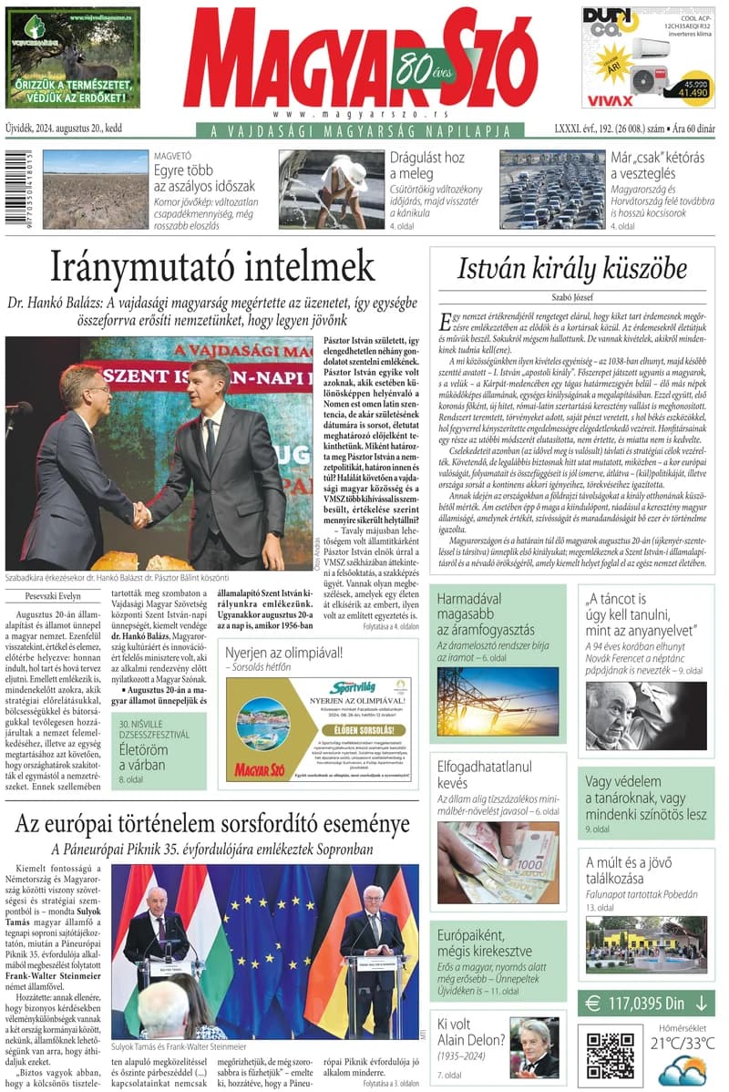Magyar Szó, 81. évf. 2024. augusztus 20. 192. sz. 1–20. oldal