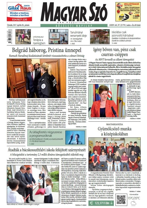 Magyar Szó, 74. évf. 2017. április 28. 97. sz. 1–16. oldal