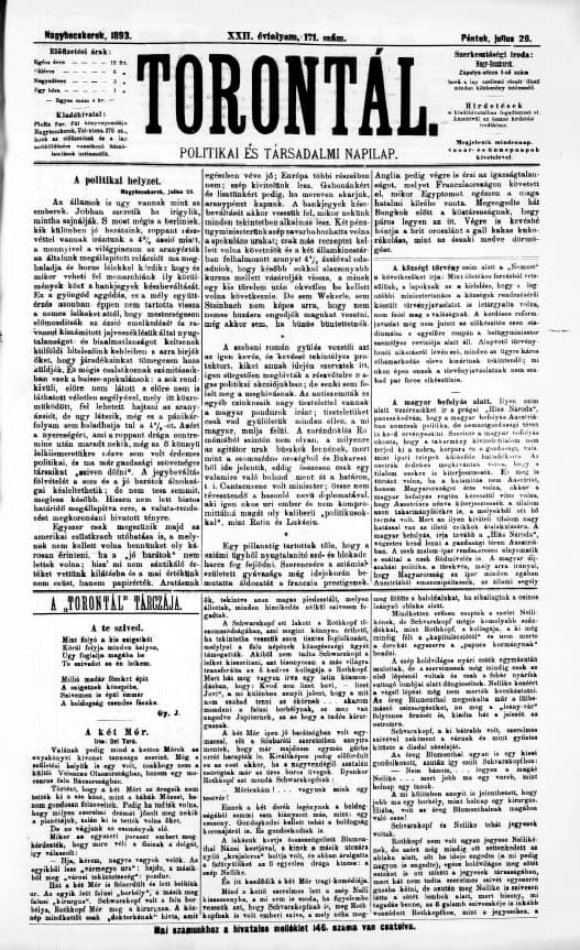 Torontál, 22. évf. 1893. július 28. 171. sz.