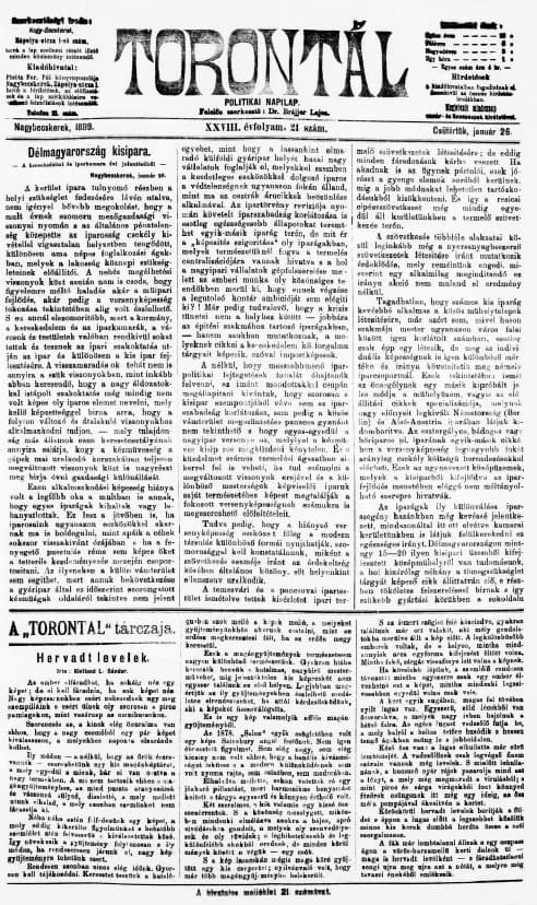 Torontál, 28. évf. 1899. január 26. 21. sz.