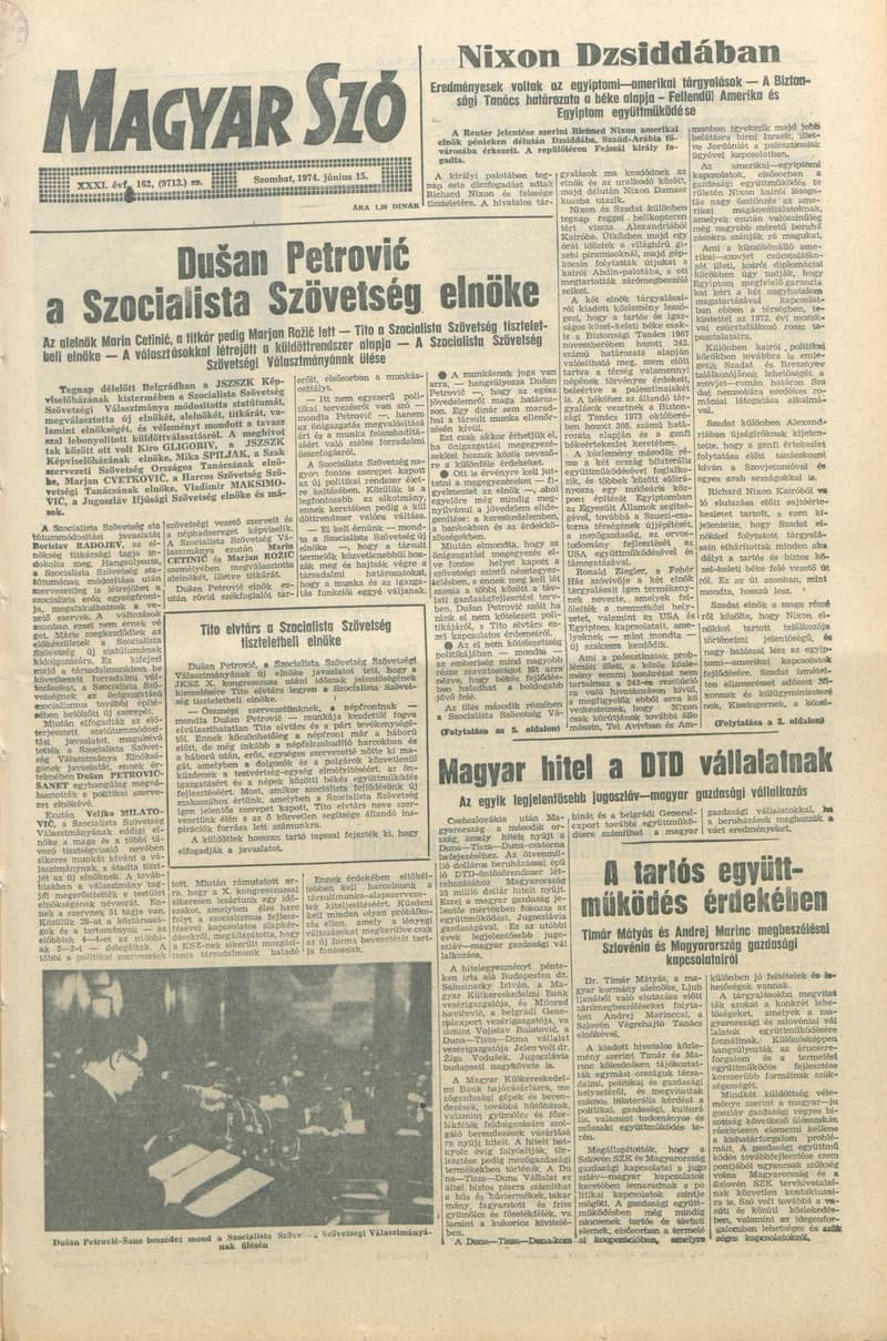 Magyar Szó, 31. évf. 1974. június 15. 162. sz. 1–20. oldal