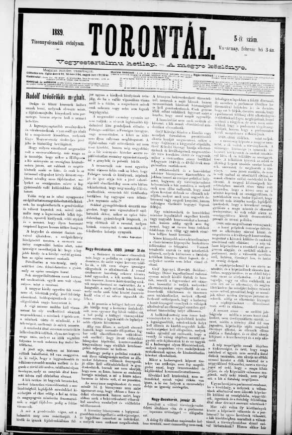 Torontál, 18. évf. 1889. február 3. 5. sz.