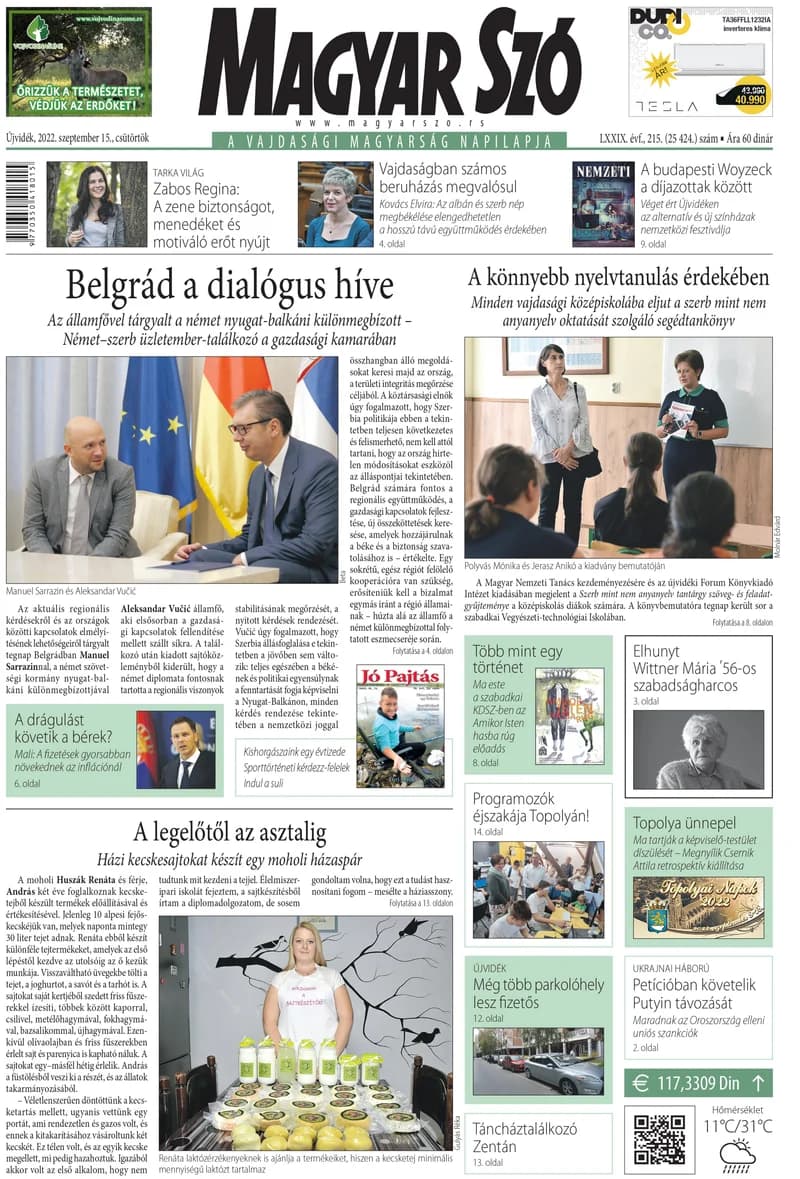 Magyar Szó, 79. évf. 2022. szeptember 15. 215. sz. 1–20. oldal