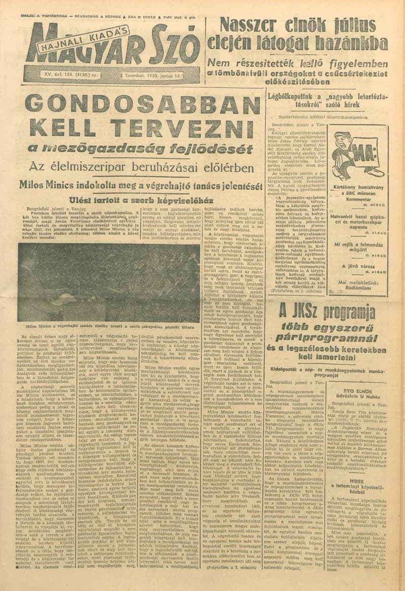 Magyar Szó, 15. évf. 1958. június 14. 154. sz. 1–18. oldal