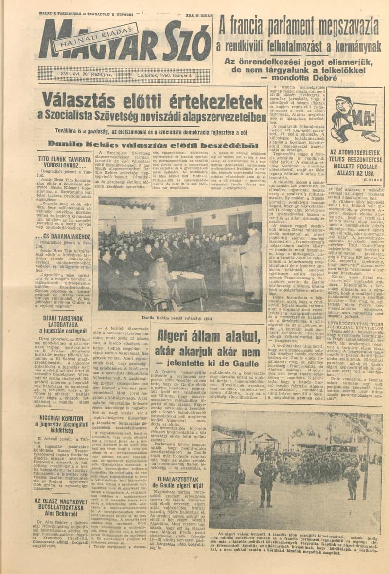 Magyar Szó, 17. évf. 1960. február 4. 28. sz. 1–22. oldal